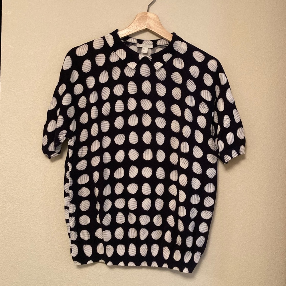 COS lightweight sweater knit collared blouse